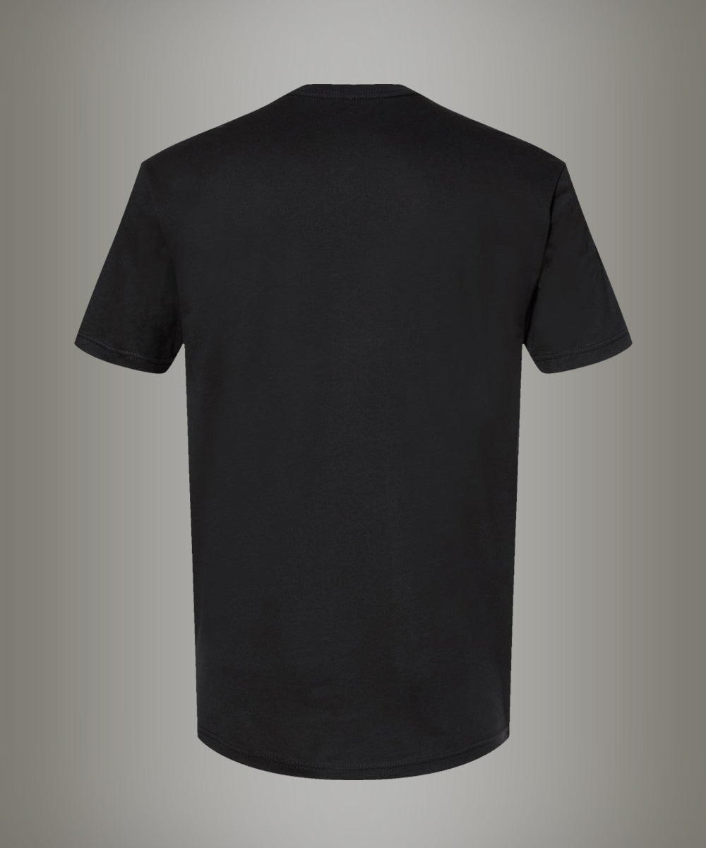 Black t-shirt on a gray background