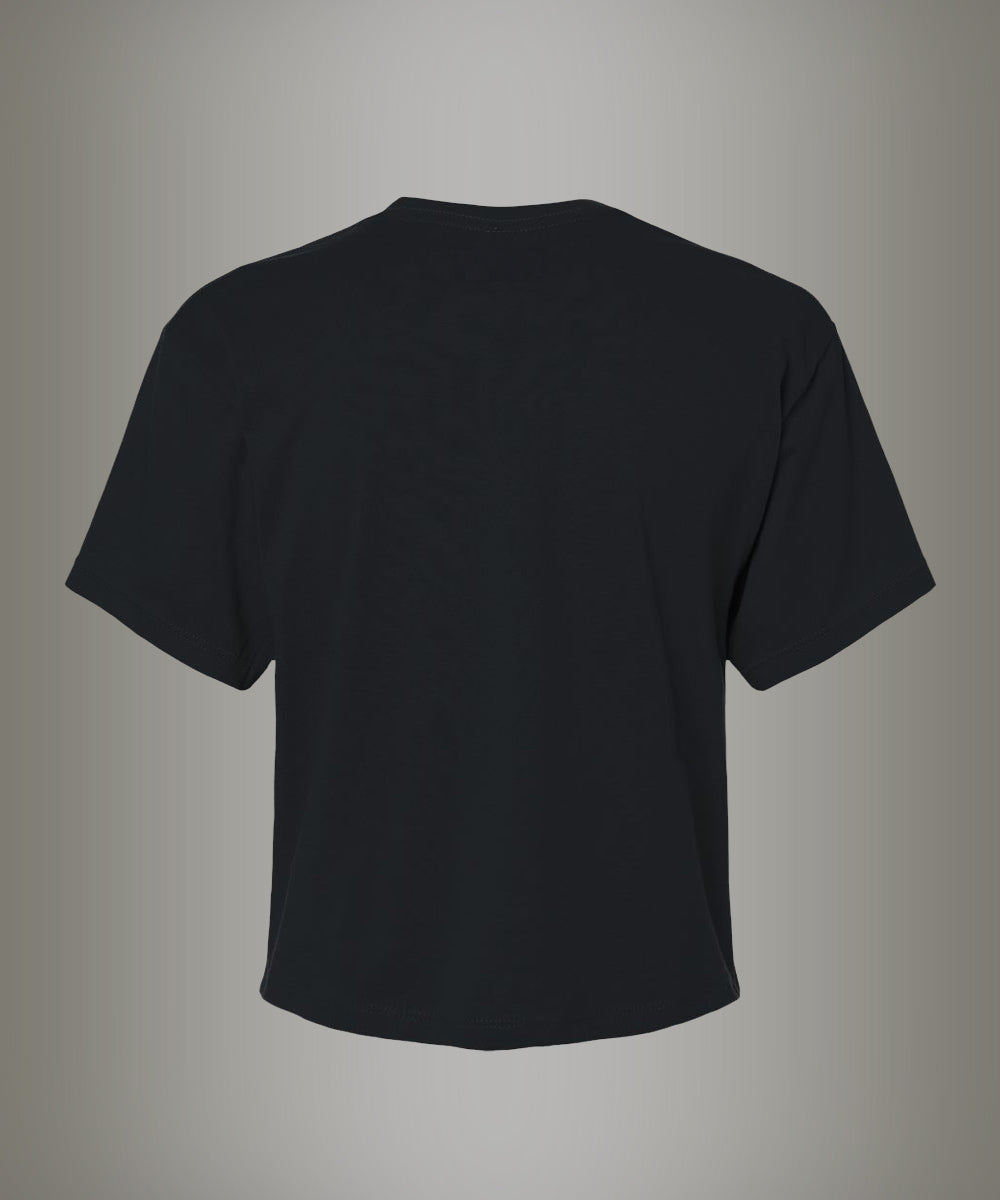 Black t-shirt on a gray background