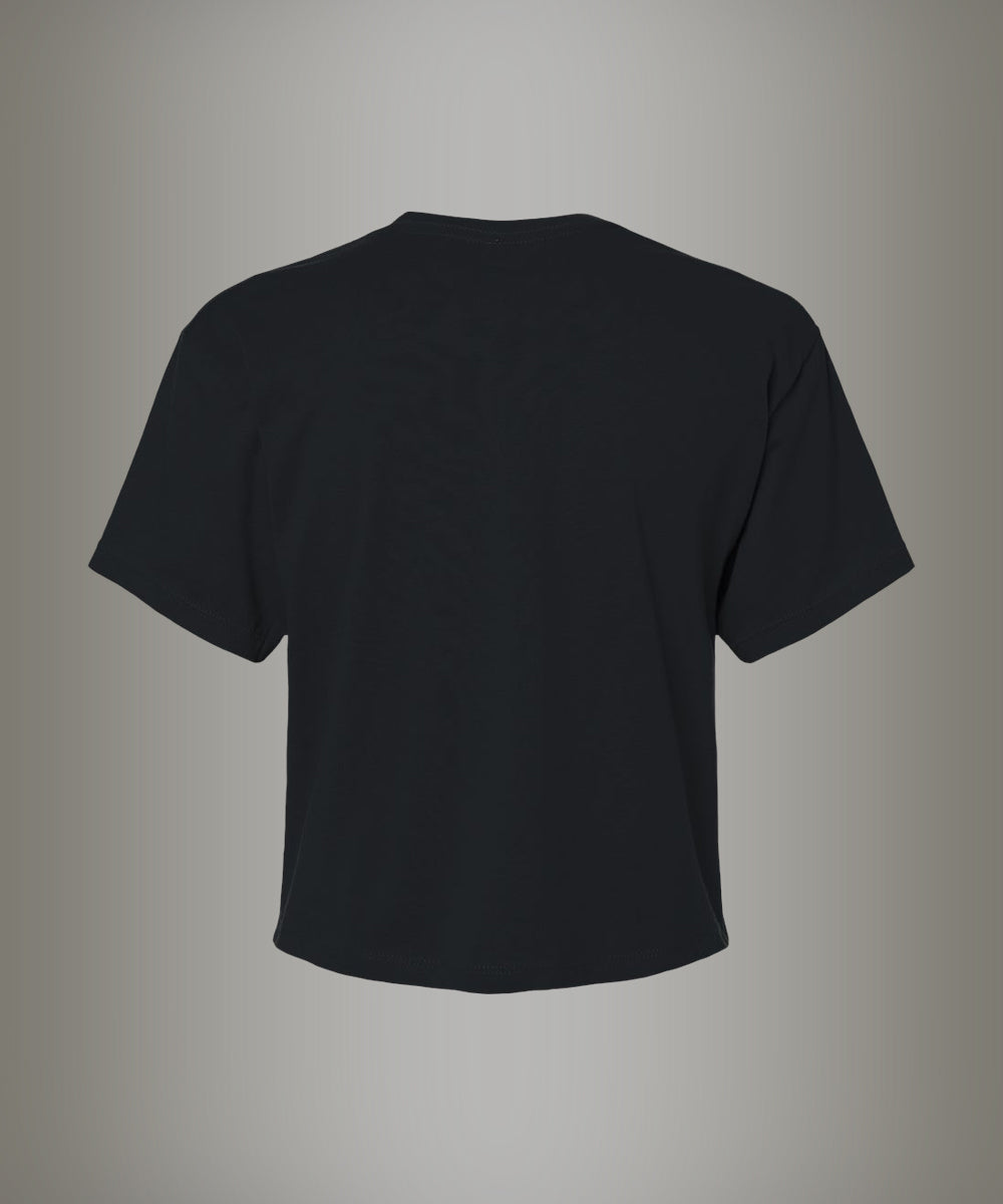 Black t-shirt on a gray background