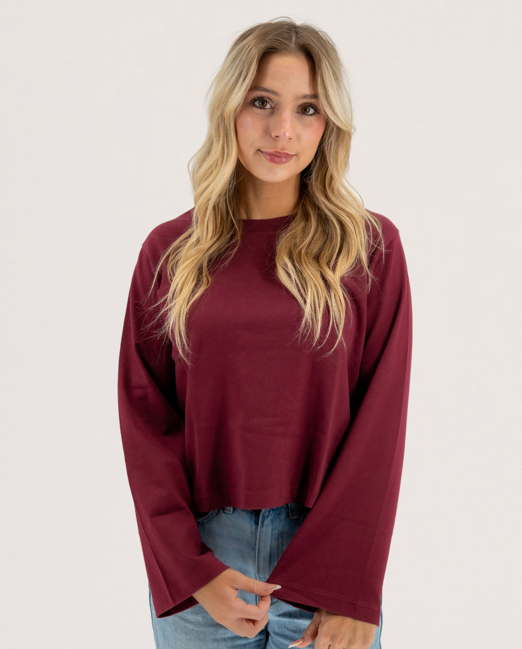 Peruvian Pima Bell Sleeve Crop